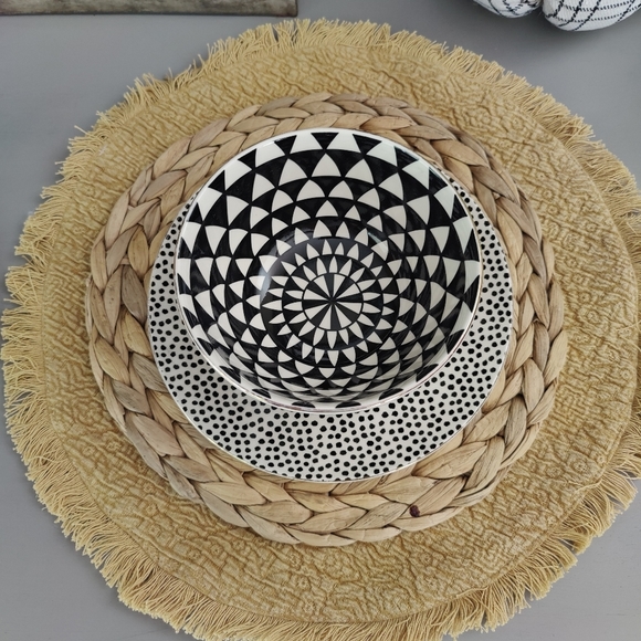 Shabby Chic 15" Round Mustard Raised Pattern Placemats - Set of 4 - Picture 8 of 9